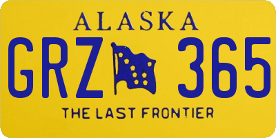 AK license plate GRZ365