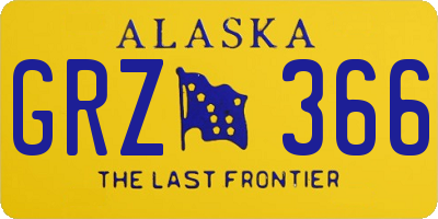 AK license plate GRZ366