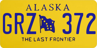 AK license plate GRZ372