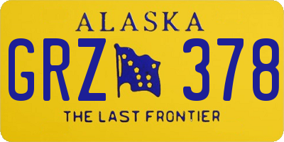 AK license plate GRZ378