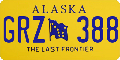 AK license plate GRZ388