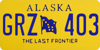 AK license plate GRZ403