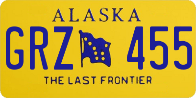 AK license plate GRZ455