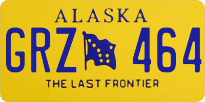 AK license plate GRZ464