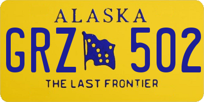 AK license plate GRZ502