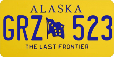 AK license plate GRZ523