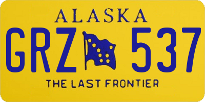 AK license plate GRZ537