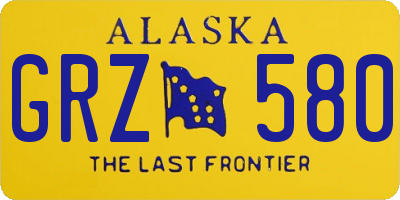 AK license plate GRZ580