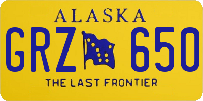AK license plate GRZ650