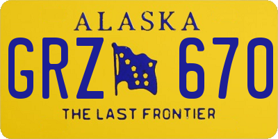 AK license plate GRZ670
