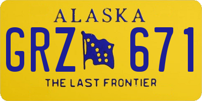 AK license plate GRZ671