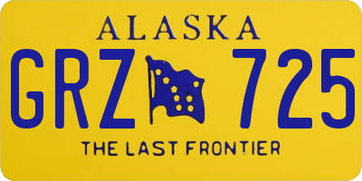 AK license plate GRZ725