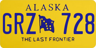 AK license plate GRZ728