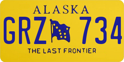 AK license plate GRZ734