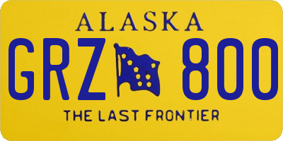 AK license plate GRZ800