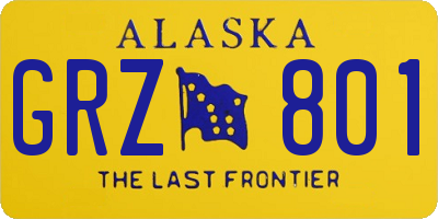 AK license plate GRZ801