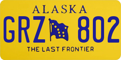 AK license plate GRZ802