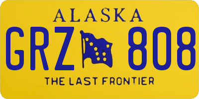 AK license plate GRZ808