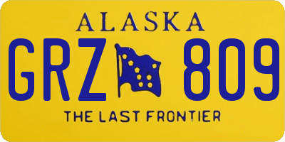 AK license plate GRZ809