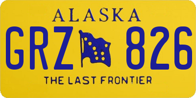 AK license plate GRZ826