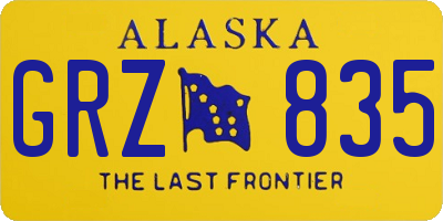 AK license plate GRZ835