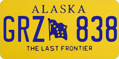 AK license plate GRZ838