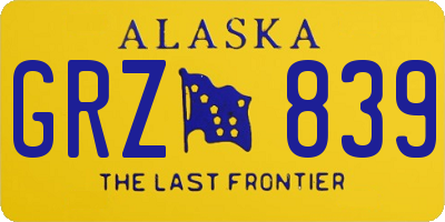 AK license plate GRZ839