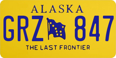 AK license plate GRZ847