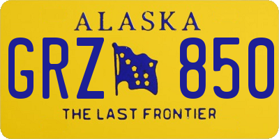 AK license plate GRZ850