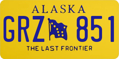 AK license plate GRZ851