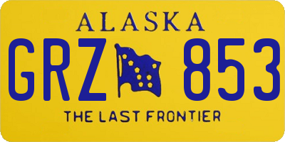 AK license plate GRZ853