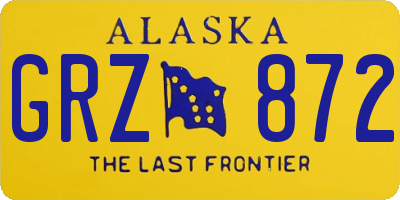 AK license plate GRZ872