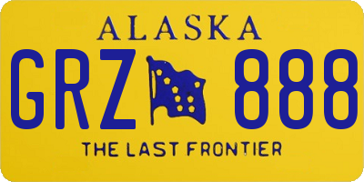 AK license plate GRZ888