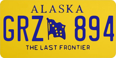 AK license plate GRZ894