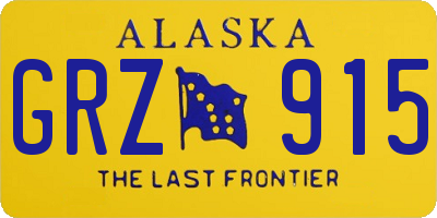 AK license plate GRZ915