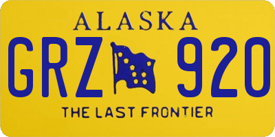AK license plate GRZ920