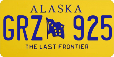 AK license plate GRZ925