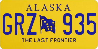 AK license plate GRZ935