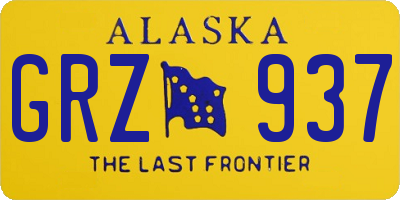 AK license plate GRZ937