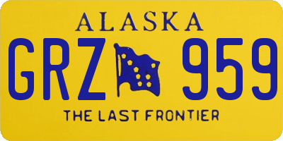 AK license plate GRZ959