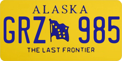 AK license plate GRZ985