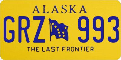 AK license plate GRZ993