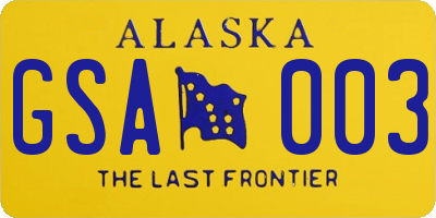 AK license plate GSA003