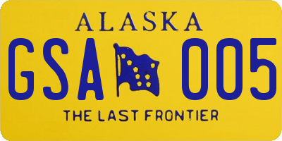 AK license plate GSA005