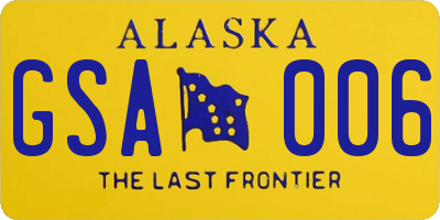 AK license plate GSA006