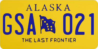 AK license plate GSA021