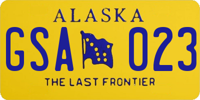 AK license plate GSA023