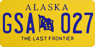 AK license plate GSA027
