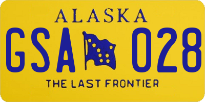 AK license plate GSA028