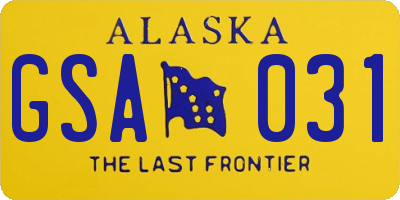 AK license plate GSA031